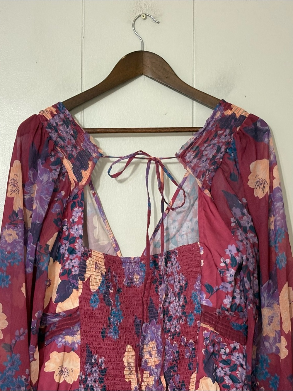 Free People Intimately FP Wonderlost Bodysuit XL Floral Sheer Boho Romantic Top - Picture 10 of 12
